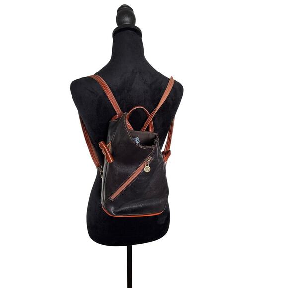 Genuine Leather Sling Backpack – Rare Longchamp Style Lookalike - Picture 4 of 10